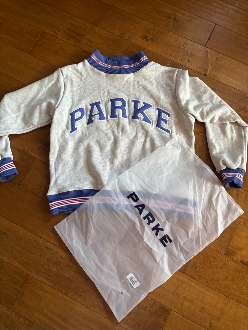 PARKE Heritage Boardwalk Varsity Mockneck Sweatshirt Coastal Collection 2026 S/M